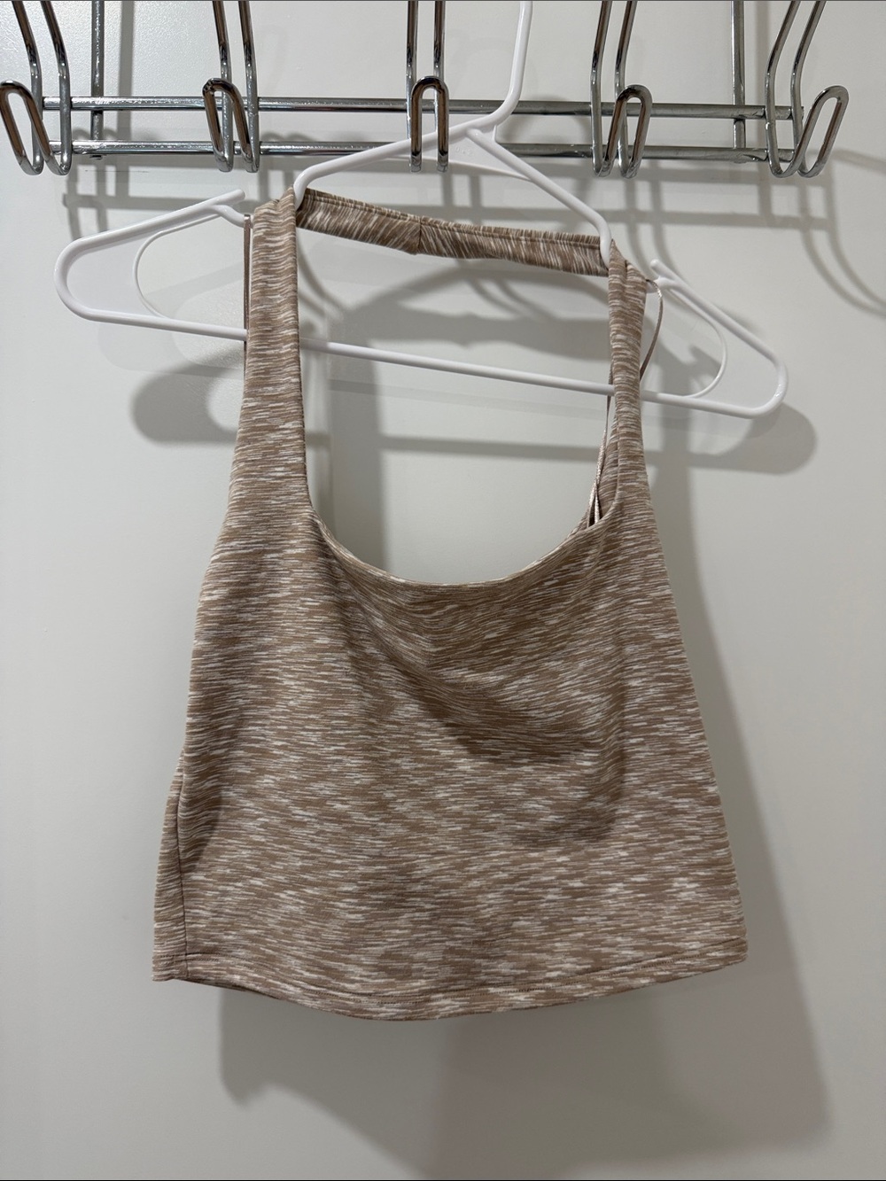 Abercrombie & Fitch Heathered Beige Racerback Tank Top